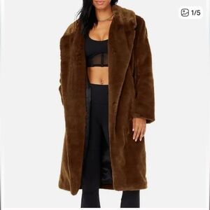 ALO Yoga oversized faux fur trench coat in XS